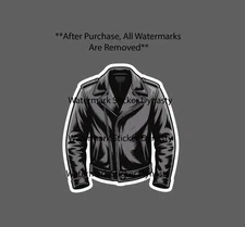Leather Jacket Sticker Waterproof Decal Style Biker Retro Gift NEW