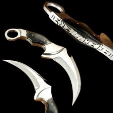 Cuchillo Karambit Hoja Fija Hecho a Mano Personalizado - Hoja de Carey con Anillo para Dedo