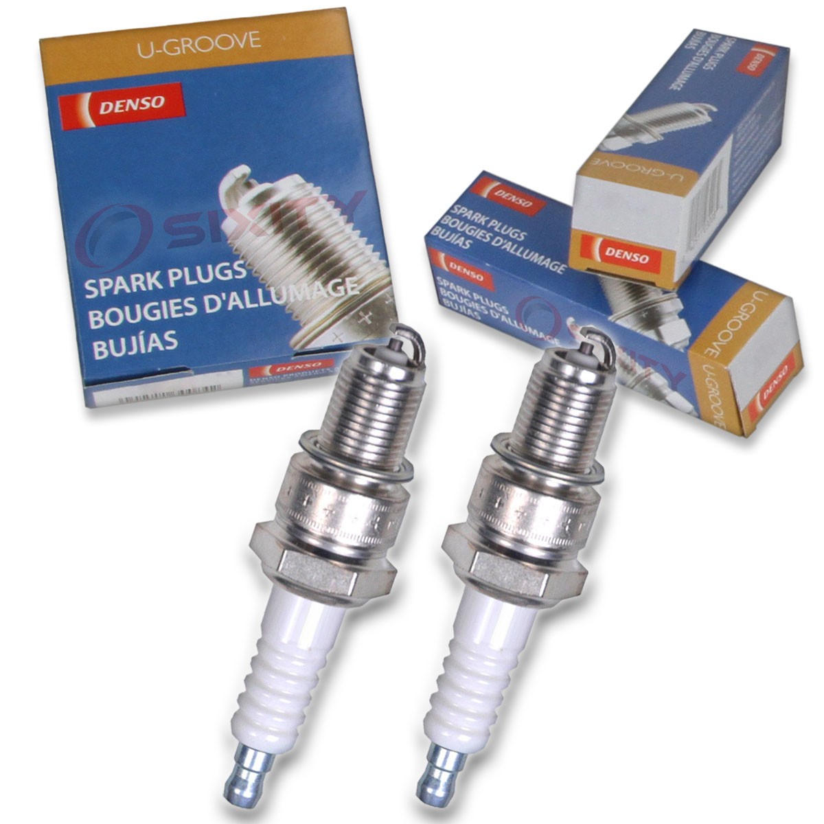 2 pc Denso Standard U-Groove Spark Plug for Yamaha XV500 Virago 1984 Tune Up ux