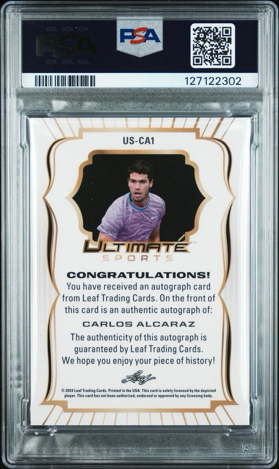 2024 Leaf Ultimate Sports Carlos Alcaraz Auto Pink Foil 5/6 Tennis - Image 2 of 3