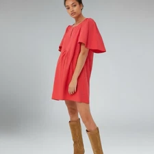 Tuckernuck Pomander Place Red Finley Flutter Sleeve Tunic Preppy Dress Sz XL EUC