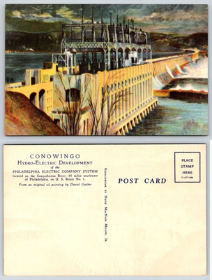 #ad Pennsylvania Conowingo Hydro Electric Development Postcard AG248 $9.99