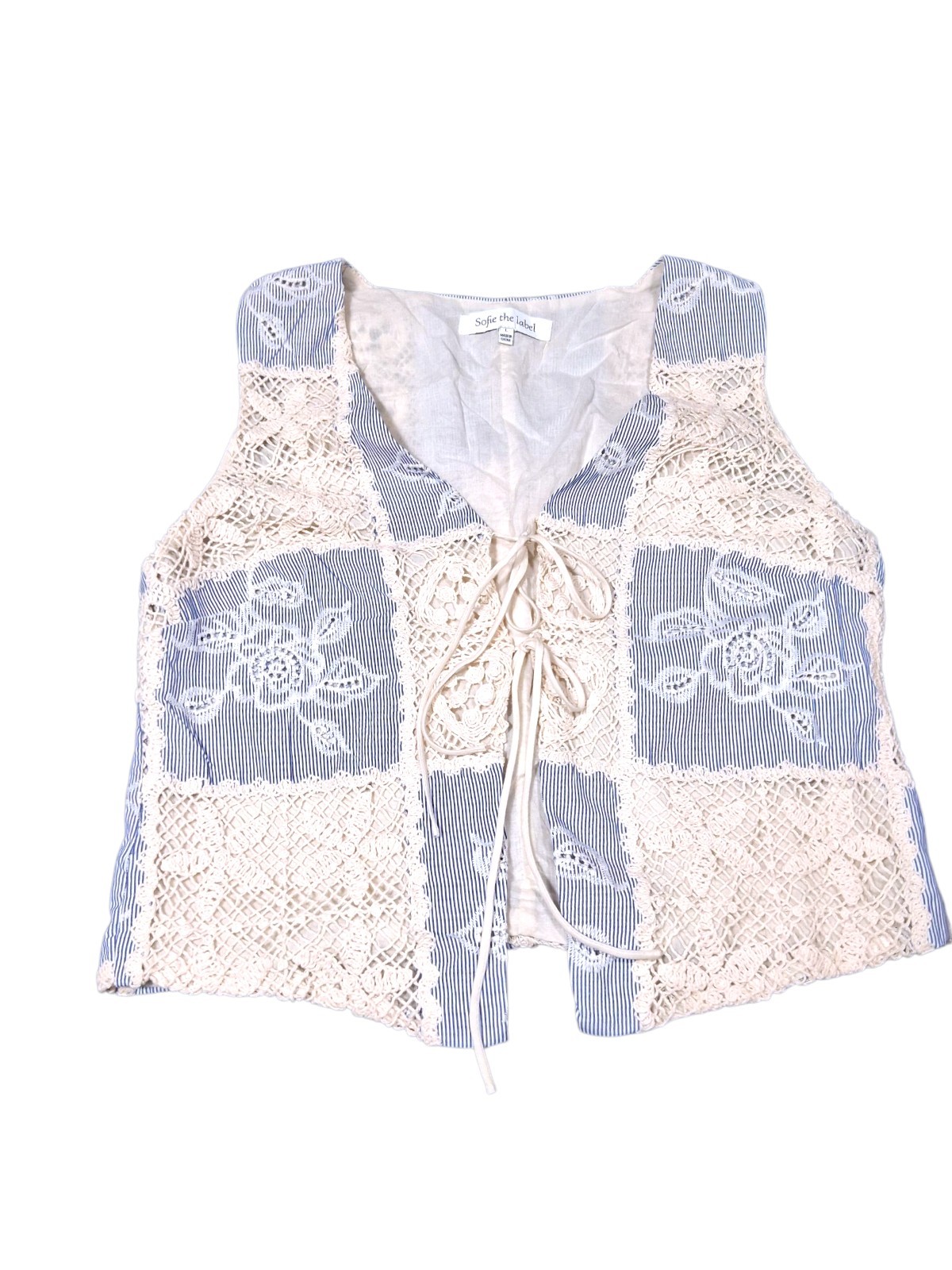 Sofie The label Embroidered Patch Work Vest Quilt… - image 1