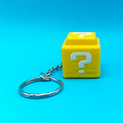 Super Mario Question Block Fidget Clicker Schlüsselanhänger - 3D gedruckt