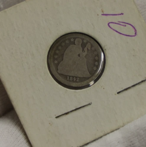 1842 O US Seated Liberty Dime 10cG (Cleaned)