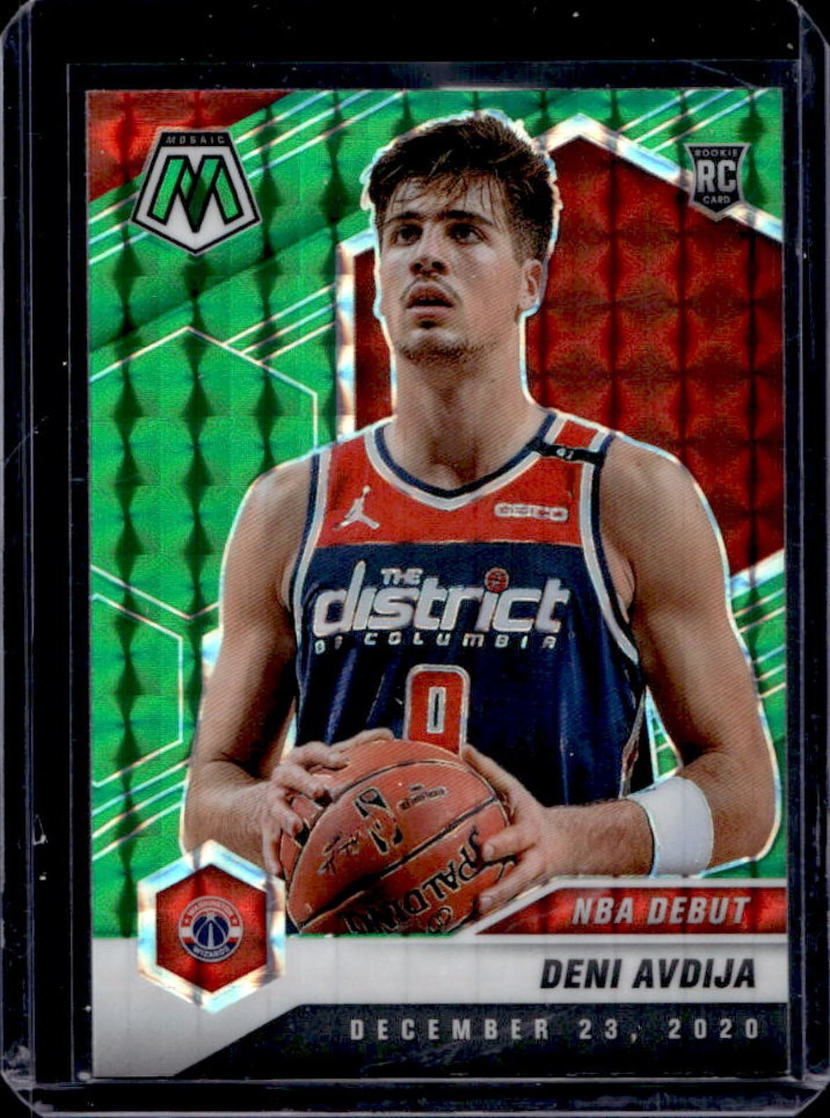 2020-21 Mosaic Deni Avdija RC Green Rookie NBA Debut #272 Wizards