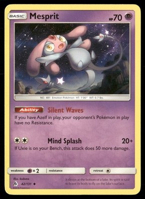 Mesprit 42/131 Uncommon Forbidden Light Pokemon Lightly Played