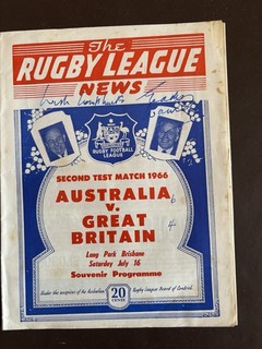 Australia V Great Britain Rugby League Programme 2nd Test 16/7/1966