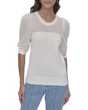 Dkny Crewneck Twist Sleeve Sweater Women's