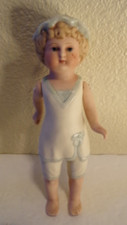 Vintage Bisque Victorian Doll In Swimsuit 7" 1905