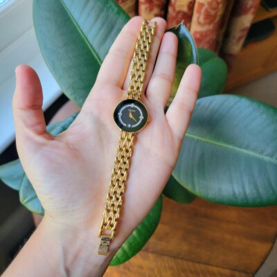 Pisano Genuine Diamond Quartz Gold & Black Watch | eBay display picture 1
