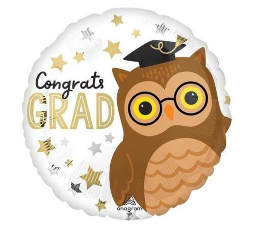 17" Owl Graduate The Grad Foil Mylar Balloon - Party Supplies Decorations