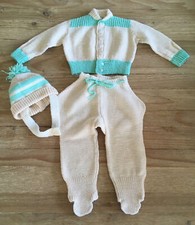 Vintage Handmade Sweater Hat Pants Winter Set Toddler 2-3 Read Measurements