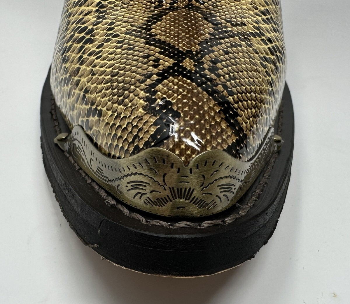 Laredo Western Boots Mens Cowboy Monty Faux Snake Golden 