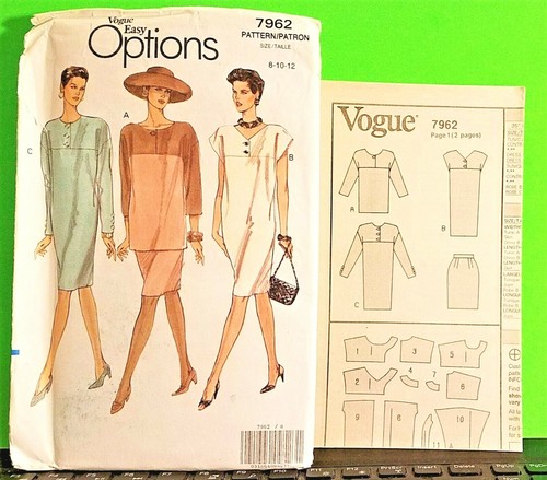 Easy Vogue V8473 9991 Fitted Loose Dress Skirt Long Sleeve Jacket Sewing Pattern - Picture 2 of 5