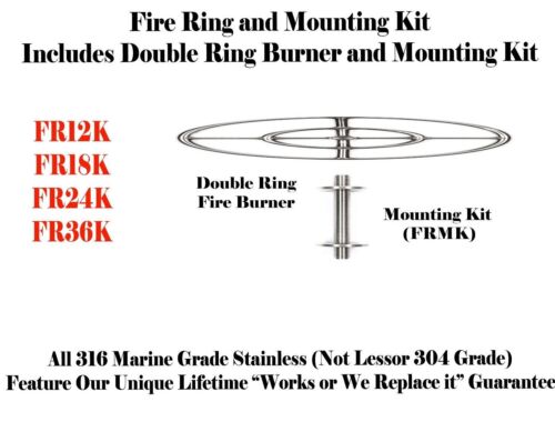 FR24K: 24″ DOUBLE RING 316 STAINLESS (not lessor 304) FIRE RING & MOUNTING KIT - 第 1/6 張圖片