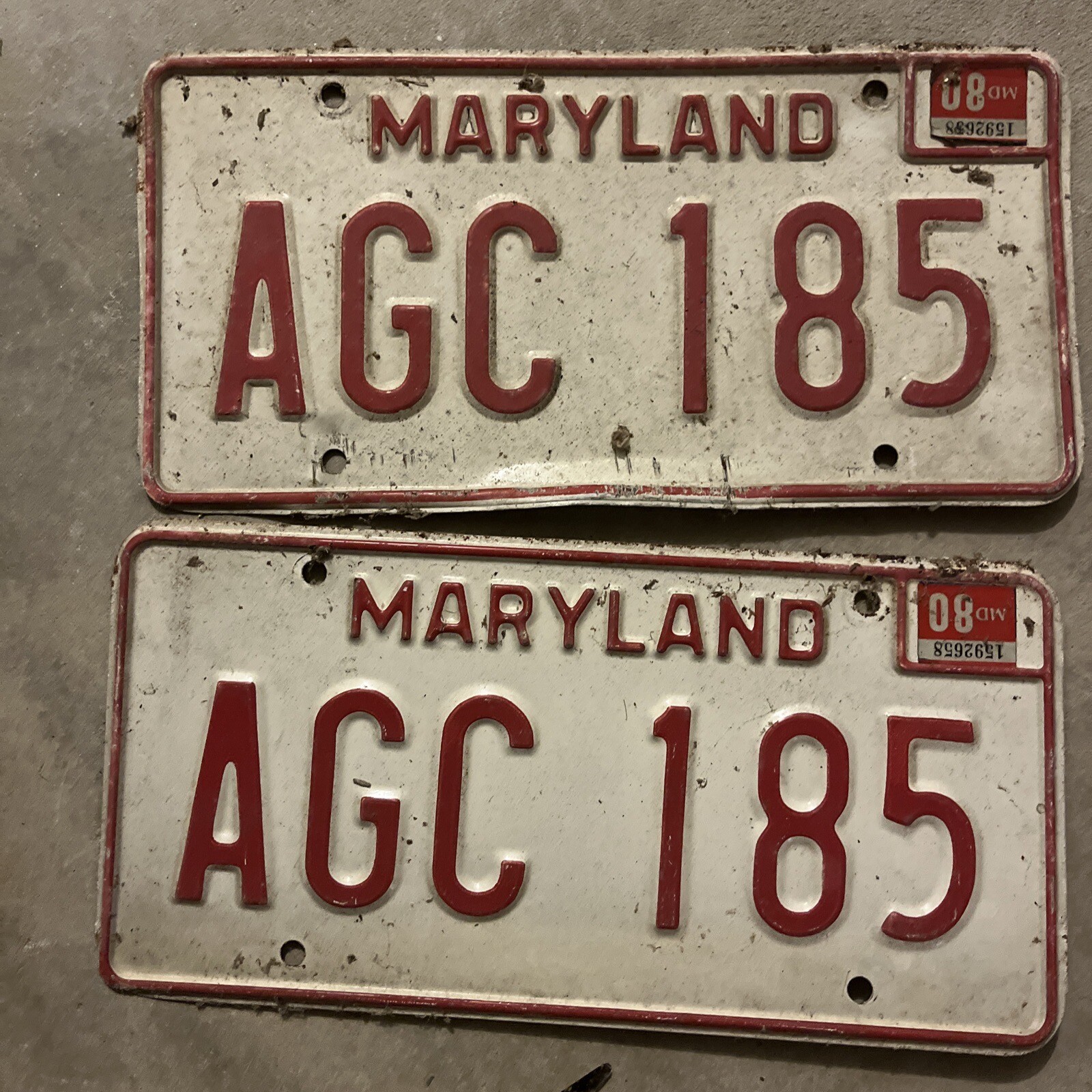 1980 Pair of Expired Maryland license plate AGC 185 | eBay