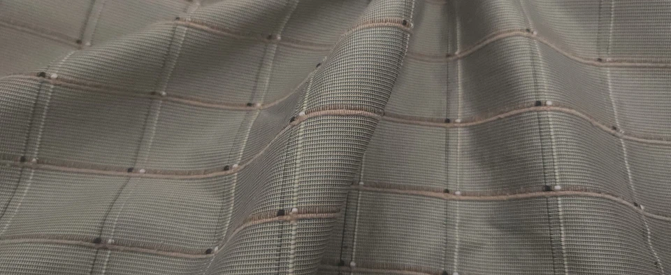 Windowpane Check Woven Designer Fabric - Sold By The Yard - Image 3 of 3