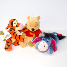 Disney Store Lot of 3 "New" Pooh Tigger Eeyore Bean Bag Plush with Tags