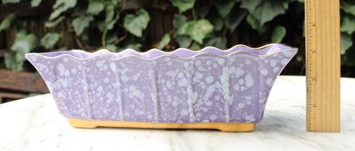 California Pottery Lavender Splatter w/Gold Sequoia Ware Planter Pot USA 3002 - Picture 5 of 13
