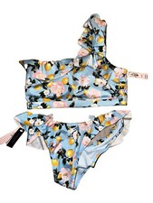 Victoria  s Secret Swim Set One-Shoulder Bikini Set XS Blue Lemon