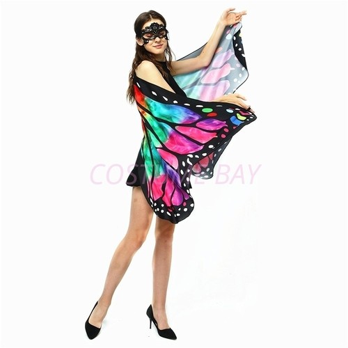 Womens Kids Girls Butterfly Cape Wings Scarf Fairy Wrap Cloak Shawl Book Week AU - Picture 116 of 116