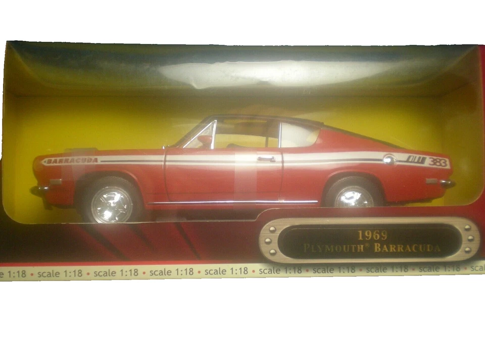 Road Signature 1969 Plymouth Cuda escala 3831:18 diecast rojo CUDA-1 Foto 3 de 4