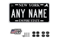 New York Black Silver Personalized Novelty Car Auto License Plate Any Name