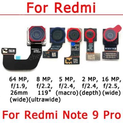 Front Rear Back Camera Main Module Replacement Parts For Xiaomi Redmi Note 9 Pro