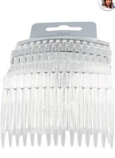 Clear Plain Hair Combs Slides 7cm (2.8")3 x 4 Pack 