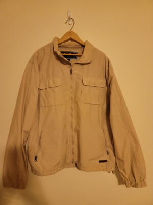 Eddie Bauer Outdoors Jacket~ Tan ~ Water Resistant ~ XLT~ Two Front Pockets