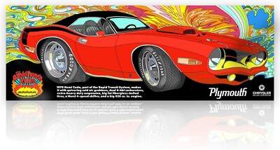1970 PLYMOUTH HEMI CUDA RED Heavy-Duty VINYL BANNER SIGN MURAL MOPAR ART - REPRO