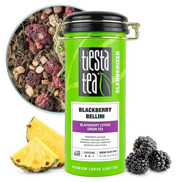 Tiesta Tea - Blackberry Bellini - Blackberry Citrus Green Tea Slenderizer 5oz