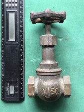 OLD BRONZE DISC VALVE , 3/4 BSP , GOOD COND