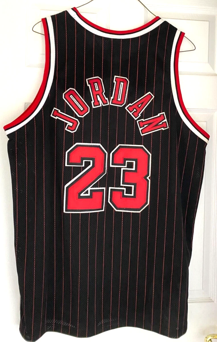 Mavin  Vintage Nike Michael Jordan Black Red Pinstripe Jersey 54 Chicago  Bulls NBA 45