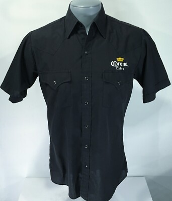Ely Cattleman S Small Western Short Sleeve Black Snap Up Shirt Mens Corona Extra