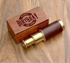 Telescope With Birthday Engraving Wooden Box Nautical Marine Spyglass Lot of 50