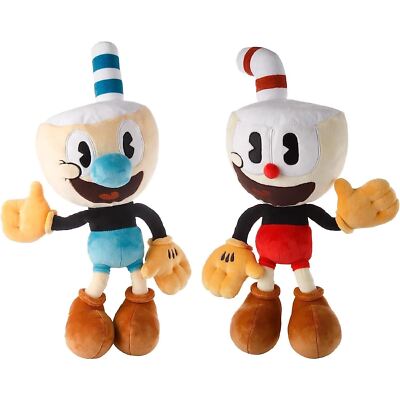 The Cuphead Show Cuphead & Mugman 2pk Plush 15'' Doll Animated Series Character