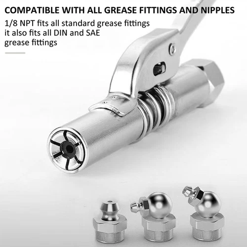 2pcs Grease Coupler Heavy-Duty Quick Release Grease Gun Coupler NPTI/8 12000PSI - Bild 2 von 8