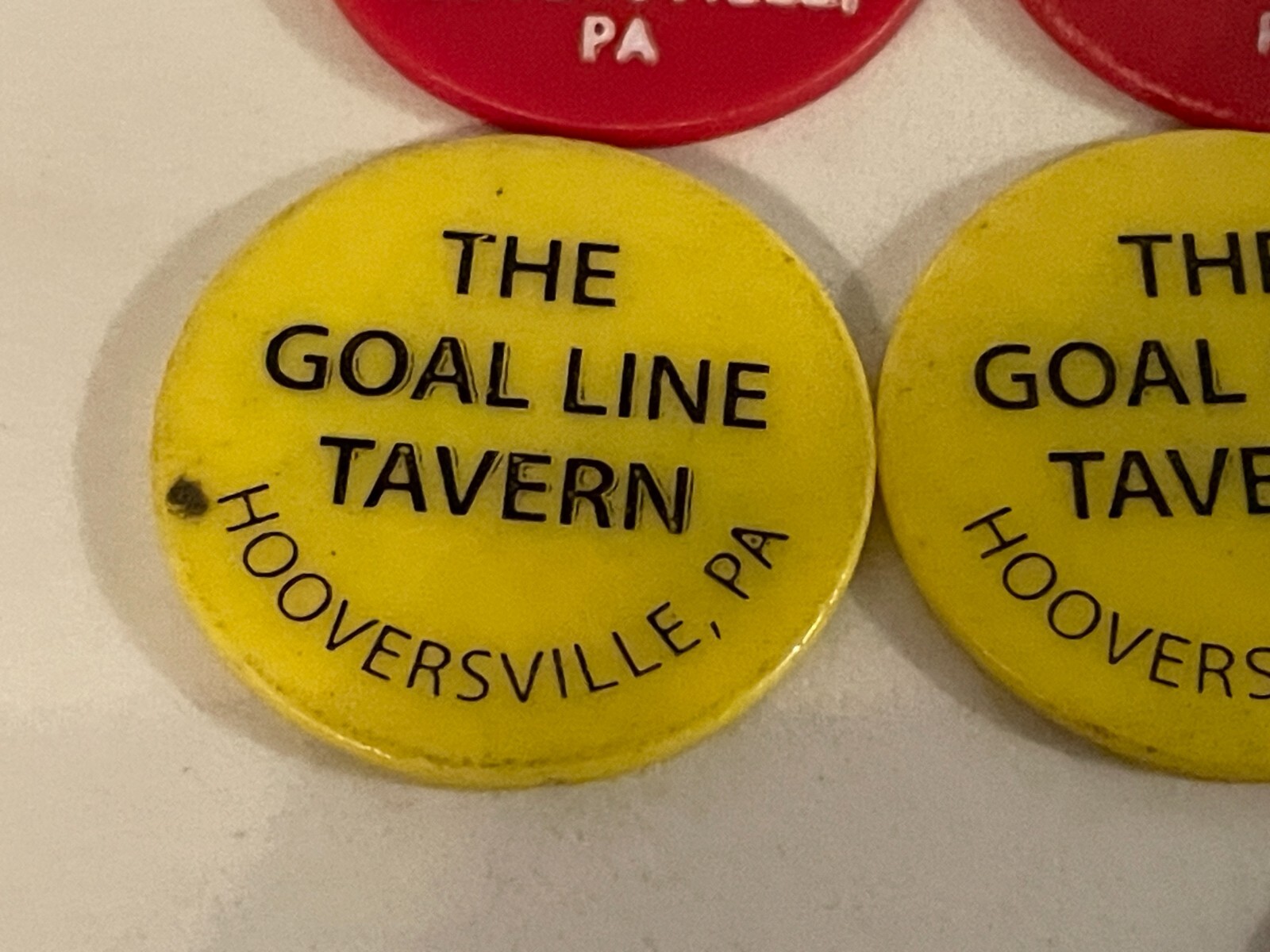 10 VTG DRINK TOKEN CHIPS The Goal Line Tavern Thirteen Star VFW