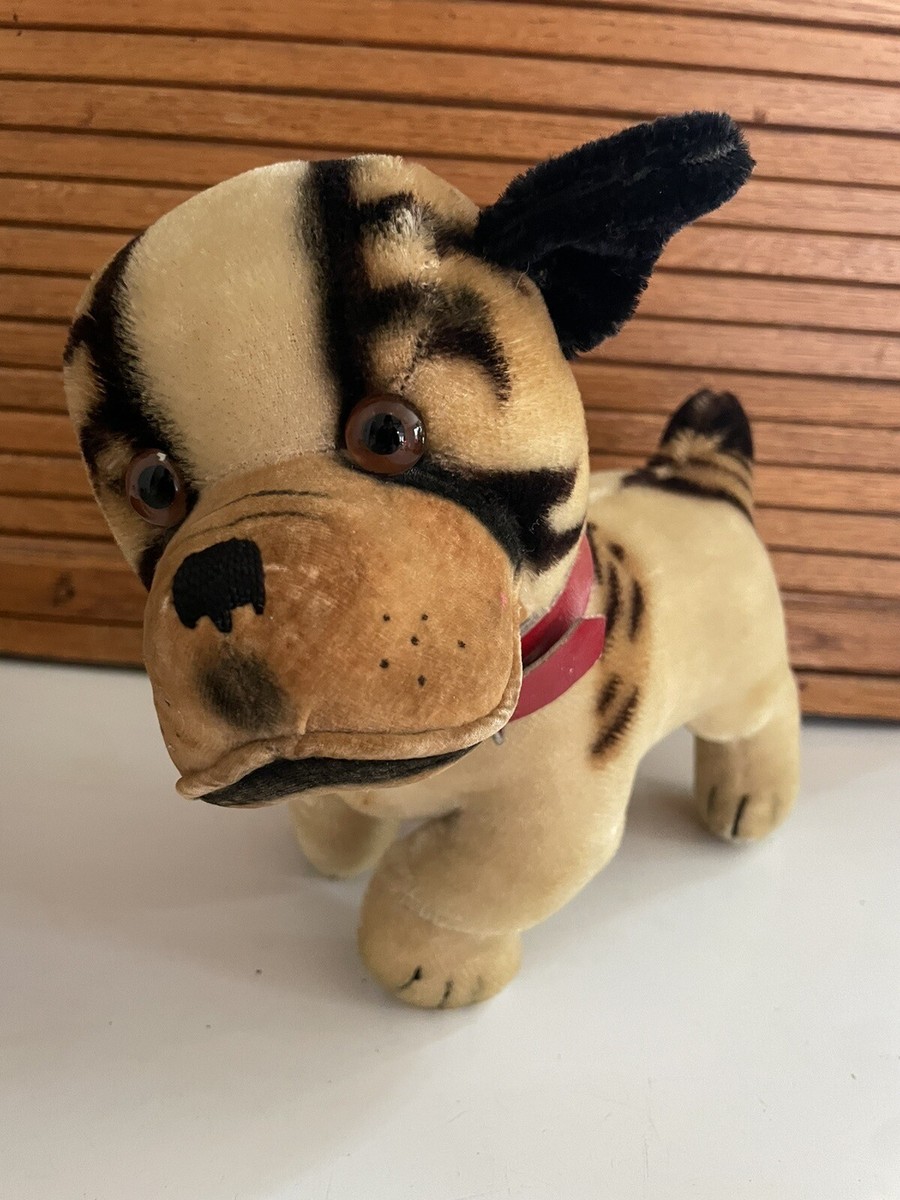 Large Steiff Bully Bulldog Mohair Plush 1960s Dog Vintage Stuffed