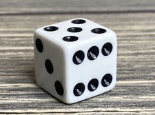 Parker Brothers Monopoly Game 1999 White Dice Die Replacement Parts Pieces