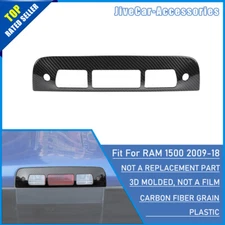 Carbon Fiber 3rd Third Brake Tail Light Lamp Cover Trim For Dodge Ram 1500 09-18