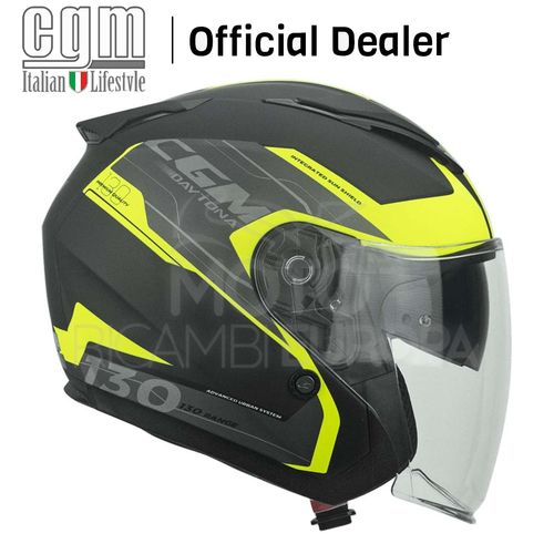CASCO JET DOPPIA VISIERA MOTO SCOOTER CGM 130 S APACHE GIALLO FLUO  OMOLOGATO | eBay
