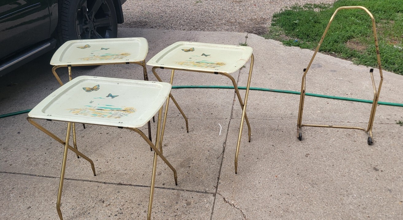 Vintage CalDak Mid Century Fiberglass TV Trays eBay