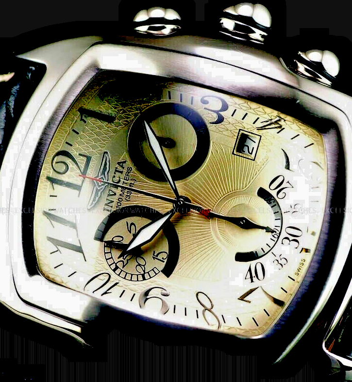 INVICTA LUPAH DRAGON # 2093 SWISS MD CHRONO MINT 9/10 ALLIGATOR