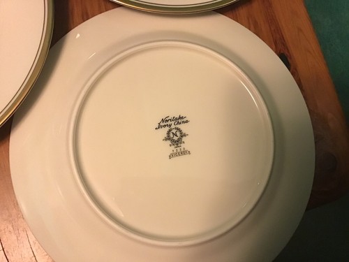 Set of 3 Viceroy By Noritake, Salad Plate 8 3/8”, Gold Bands On Ivory - Picture 3 of 3