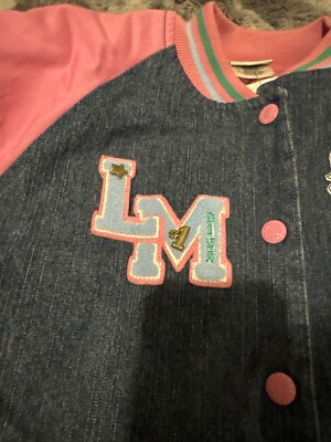 Disney Vintage Lizzie McGuire Embroidered Pink Denim Varsity