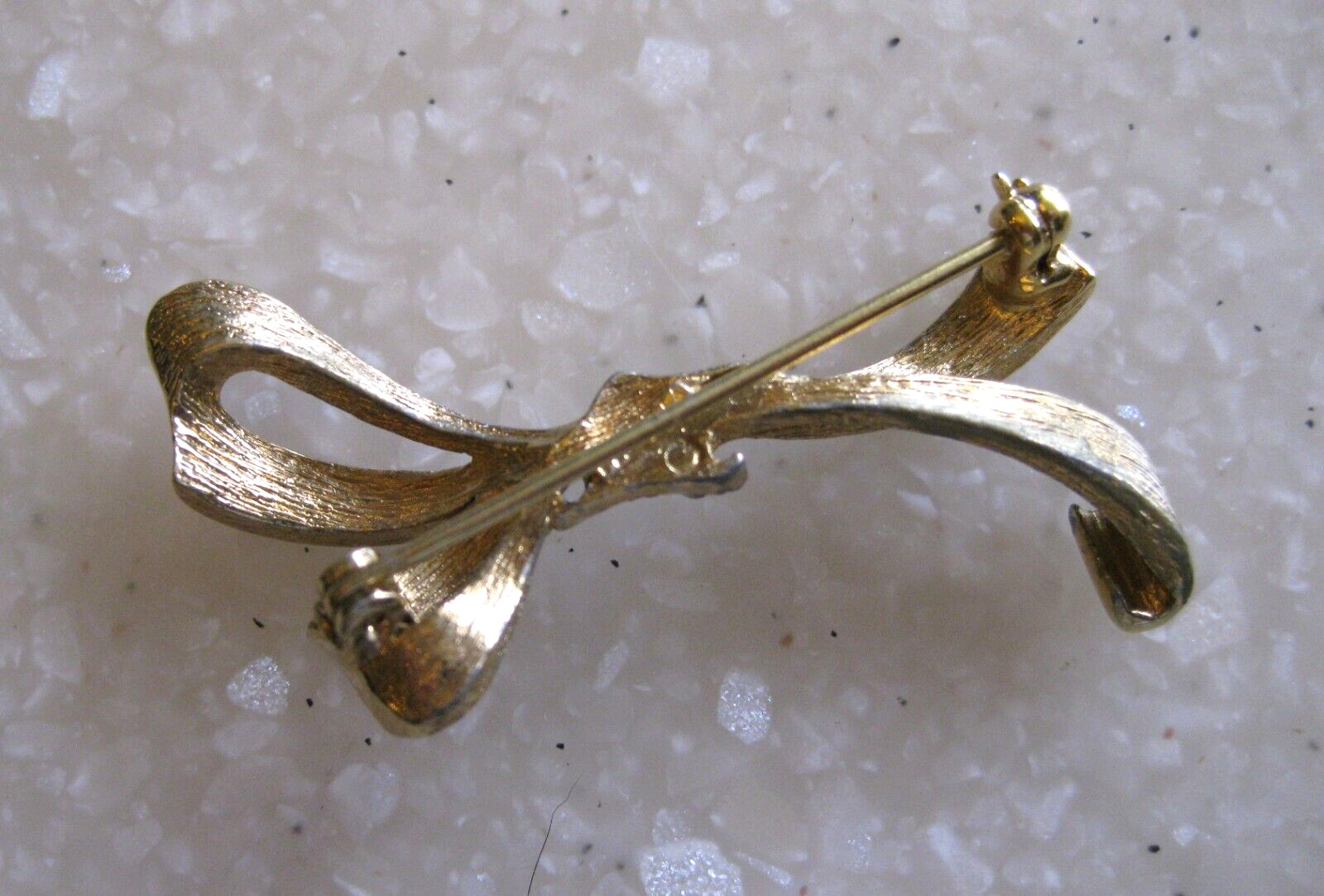 Vintage PANETTA Slim Gold Tone Bow Pin Brooch, w/… - image 5