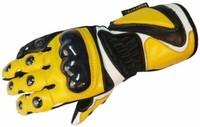 Bangla Motorrad Handschuhe Motorradhandschuhe Quad Leder Gelb Weiss XS